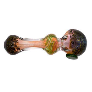 5” Decorative Glass Pipe Gold Fumed with Carb Hole Sturdy