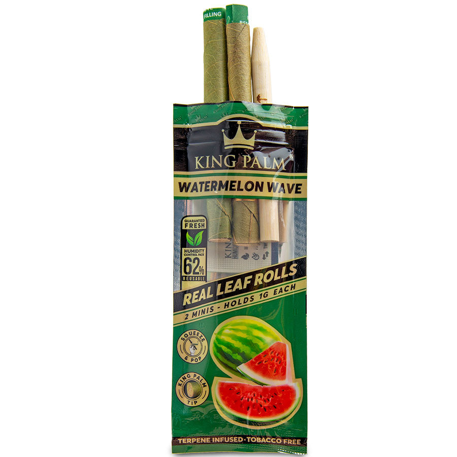 King Palm™ Natural Leaf Mini Rolls Blunt Wraps - Watermelon Wave