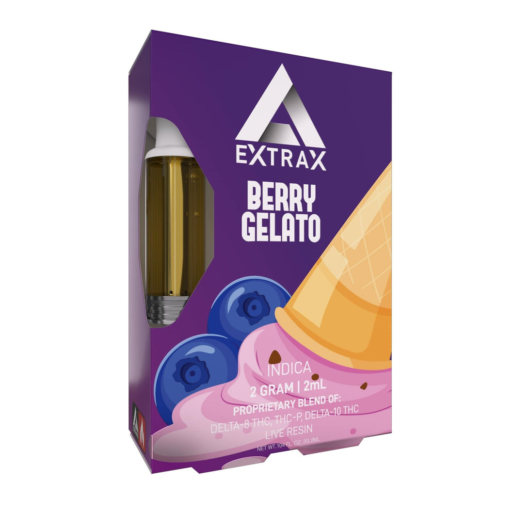 Delta Extrax Live Resin 510 Cartridges | 2g Berry Gelato (Indica)